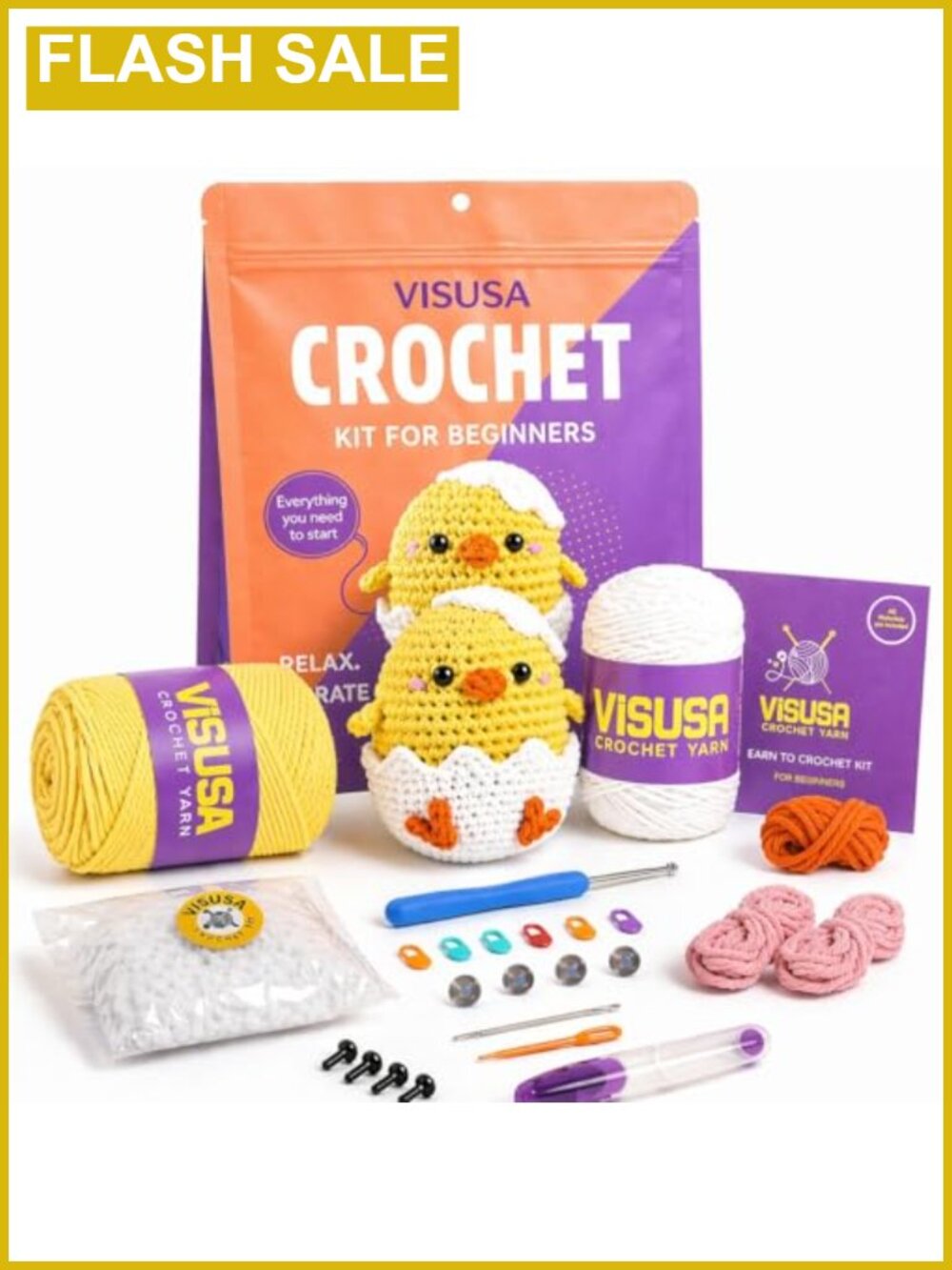 Crochet Kit for Beginners Learn to Crochet Animal Amigurumi Starter Set with
